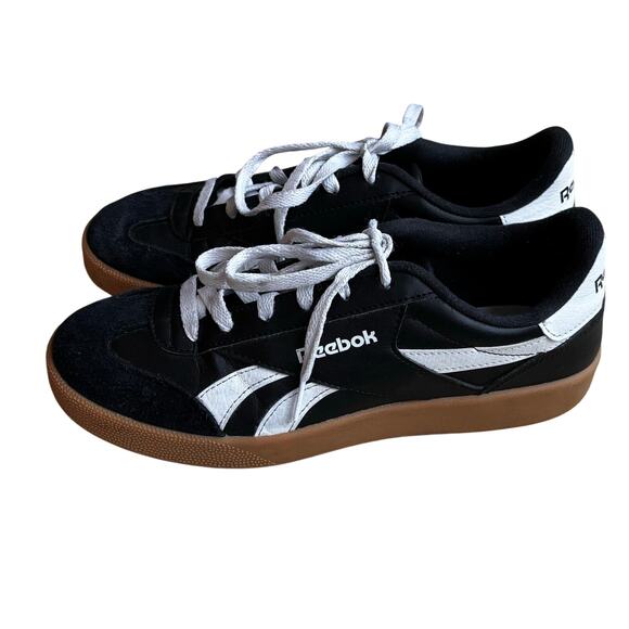 Reebok Smash Edge sneakers black & white leather suede gum sole mens US size 9M main image 6